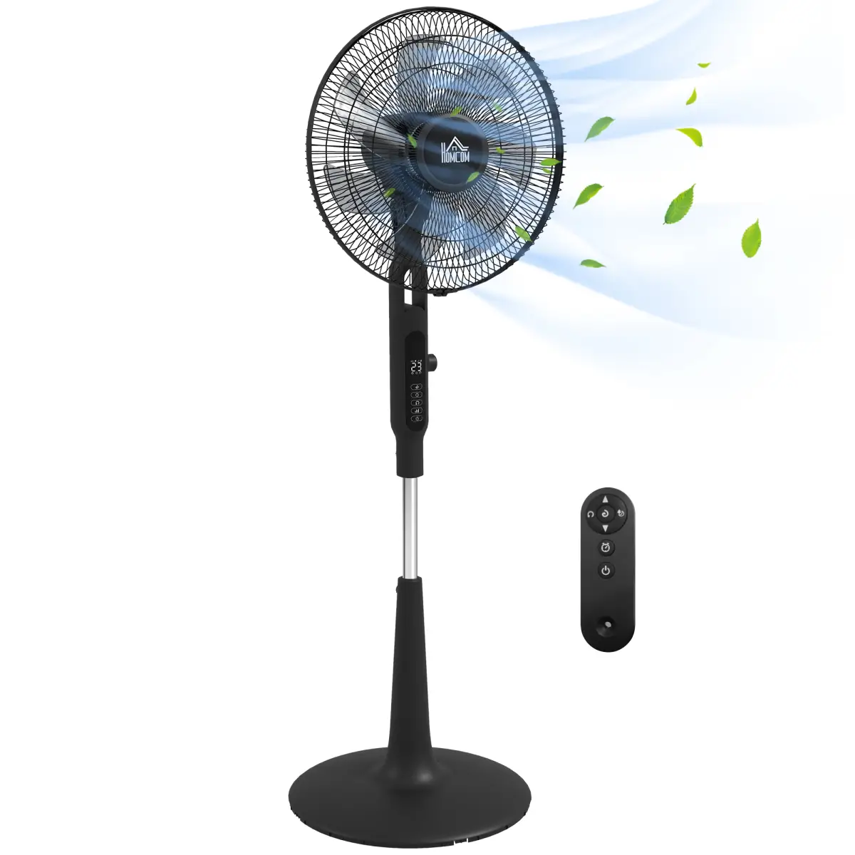 HOMCOM 12V DC Standing Fan with 75° Oscillation Mosquito Repellent Function by HOMCOM