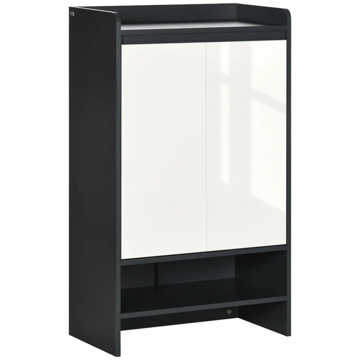 Modern Shoe Cupboard for Hallway with Open Compartment and Adjustable Shelves by Unbranded