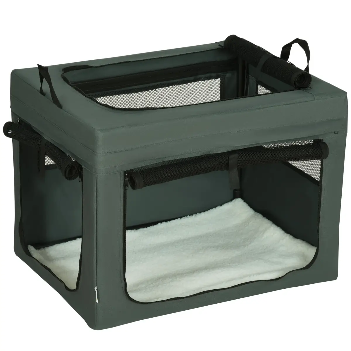 69cm Foldable Pet Carrier Cat Bag w/ Cushion, for Miniature, Small Dogs - Grey by Unbranded