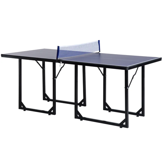 Tennis Table Ping Pong Foldable with Net Game Steel 183cm Indoor, Blue HOMCOM by Unbranded