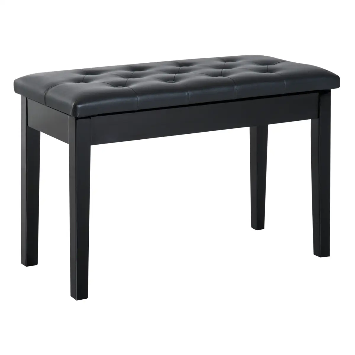 Classic Digital Keyboard Piano Bench Makeup Padded Seat Stool Solid Wood Black by HOMCOM