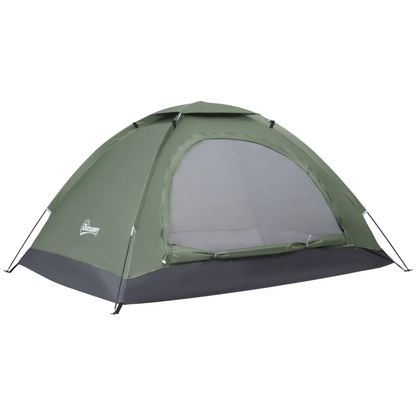 Outsunny Camping Tent for 2 Person Dome Tent w/ Storage Pocket Dark Green by Outsunny