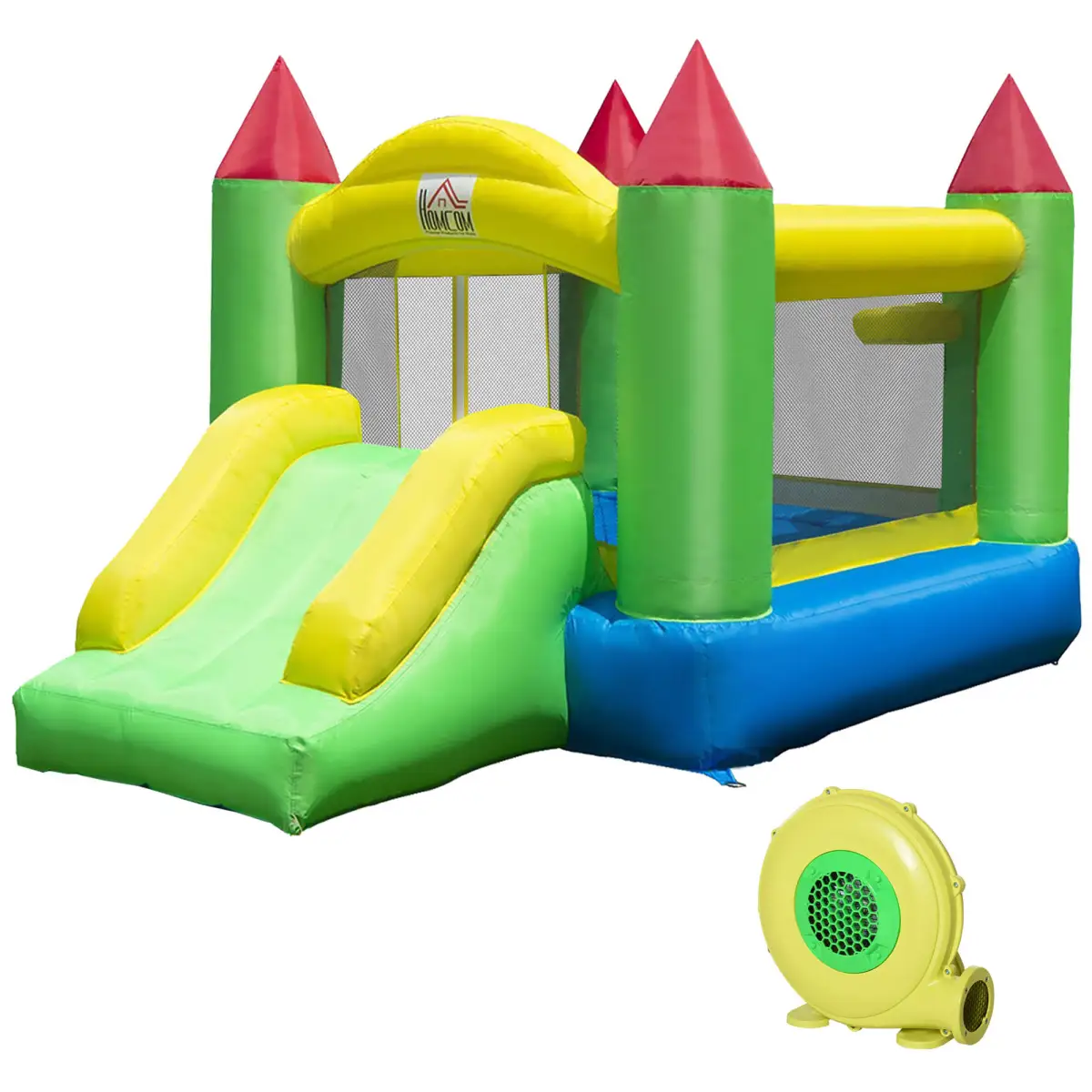 Bouncy Castle with Slide Inflatable Bouncer Kids Jumper Bounce Castle HOMCOM by Unbranded
