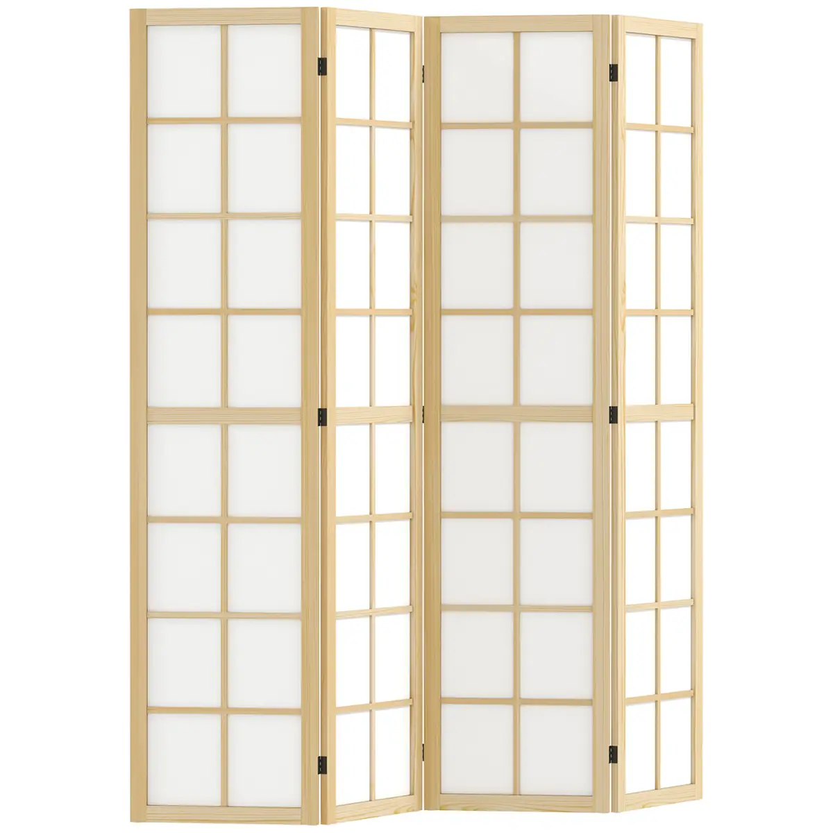 HOMCOM Indoor Room Partition, 4 Panel Folding Room Divider, 160 x 170cm by HOMCOM