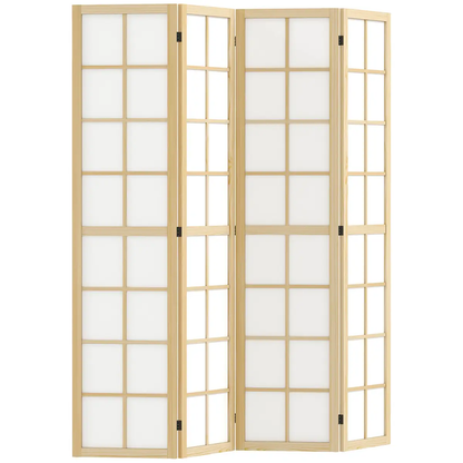 HOMCOM Indoor Room Partition, 4 Panel Folding Room Divider, 160 x 170cm by HOMCOM