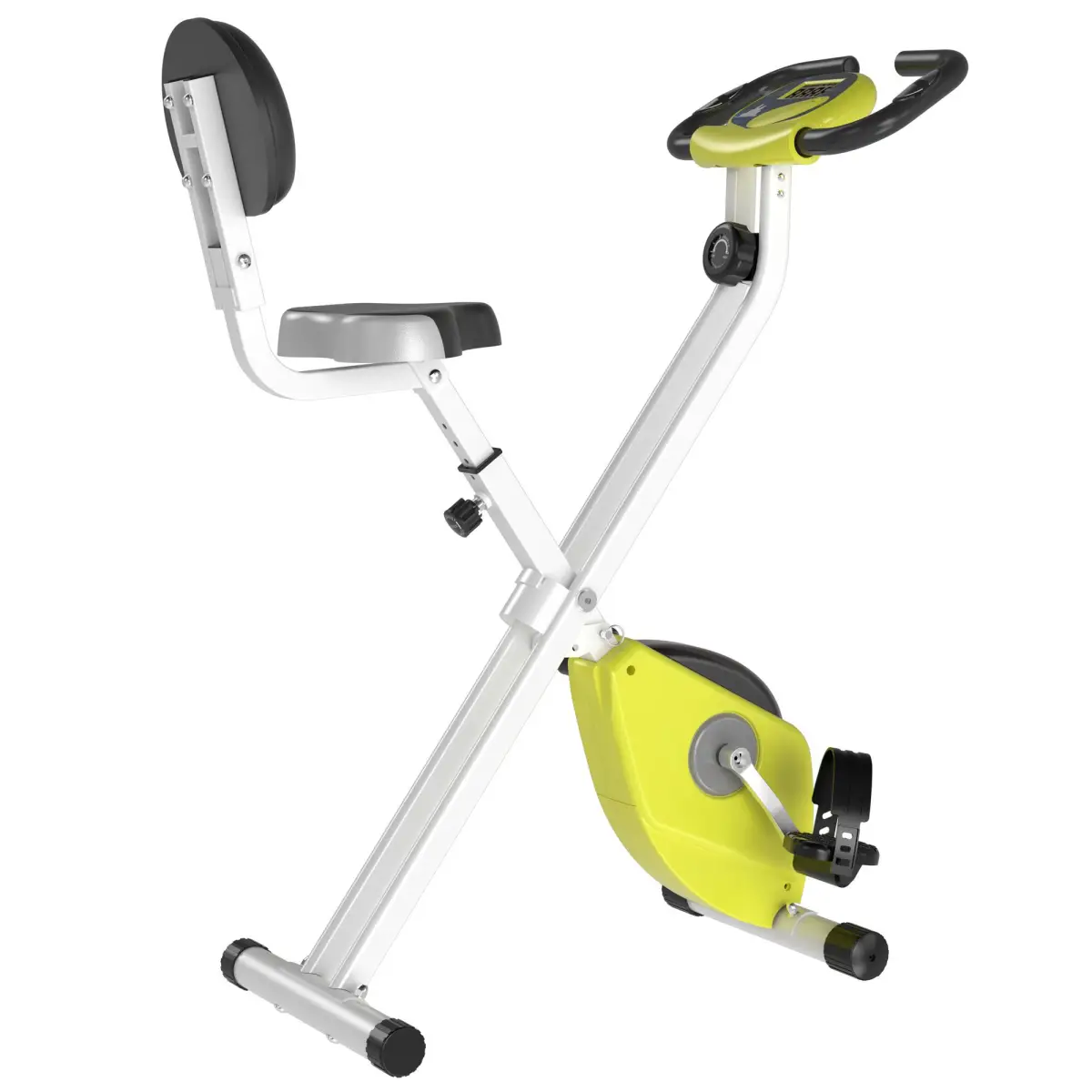 Magnetic Resistance Exercise Bike Foldable LCD Adjustable Seat Yellow by HOMCOM