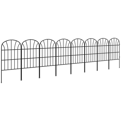Outsunny 8PCs Decorative Garden Fencing 24in x 8.7ft Metal Border Edging by Outsunny
