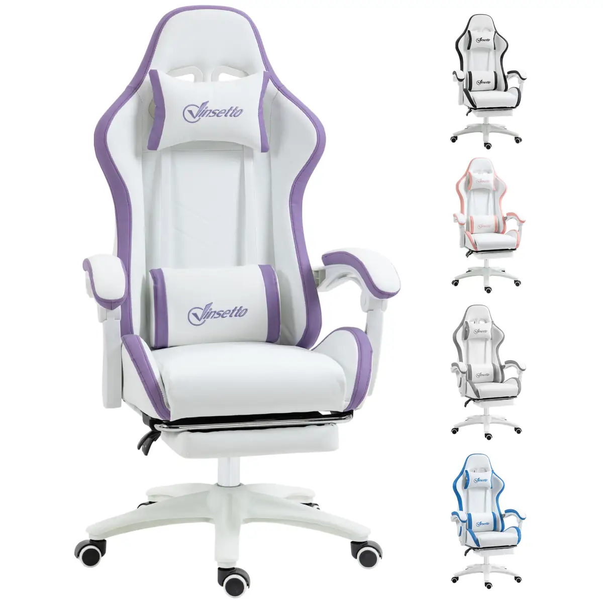 Vinsetto Racing Style Gaming Chair with Reclining Function Footrest, Purple by Vinsetto