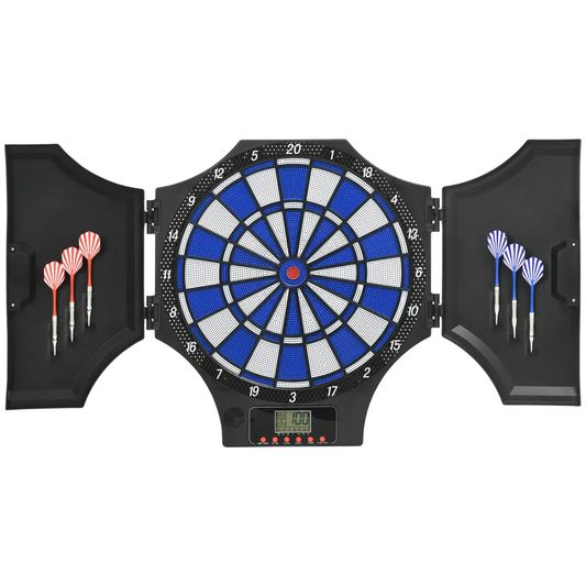 Electronic Dart Board Set with Cabinet, 31 Games, for 8 Players by SPORTNOW