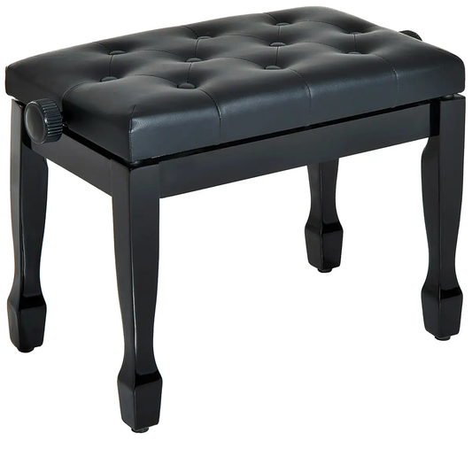 Classic Digital Keyboard Piano Bench Padded Seat Stool Solid Wooden by HOMCOM