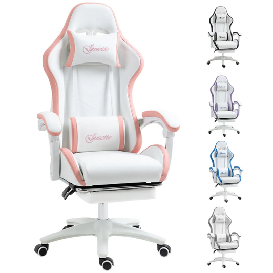 Vinsetto Racing Style Gaming Chair with Reclining Function Footrest, Pink by Vinsetto