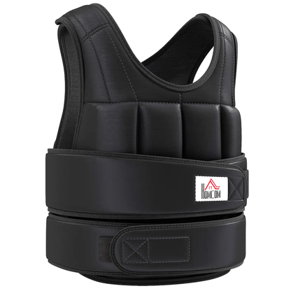 15KGS Adjustable Weight Vest Running Gym Training Weight Loss, Black HOMCOM by Unbranded