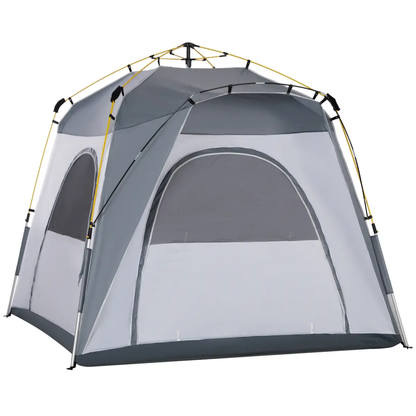 Outsunny Four Man Pop Up Tent Automatic Camping Backpacking Dome Shelter, Green by Outsunny