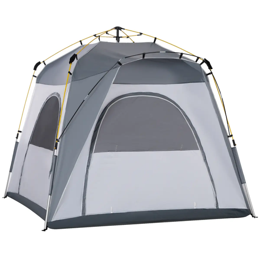 Outsunny Four Man Pop Up Tent Automatic Camping Backpacking Dome Shelter, Green by Outsunny