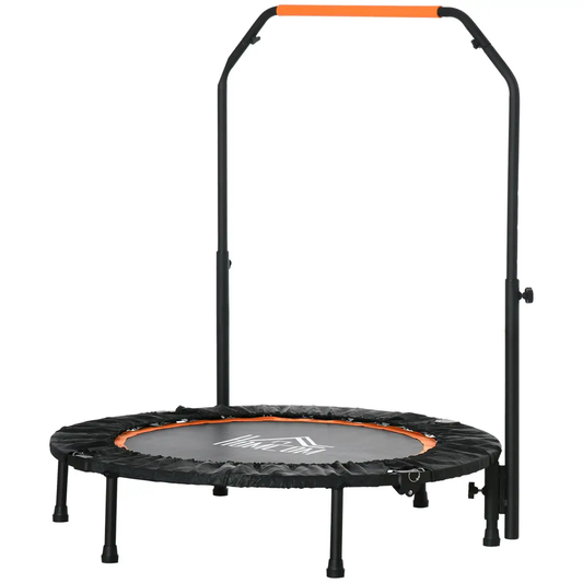 40" Foldable Mini Fitness Trampoline Rebounder Adjustable Foam Handle HOMCOM by Unbranded