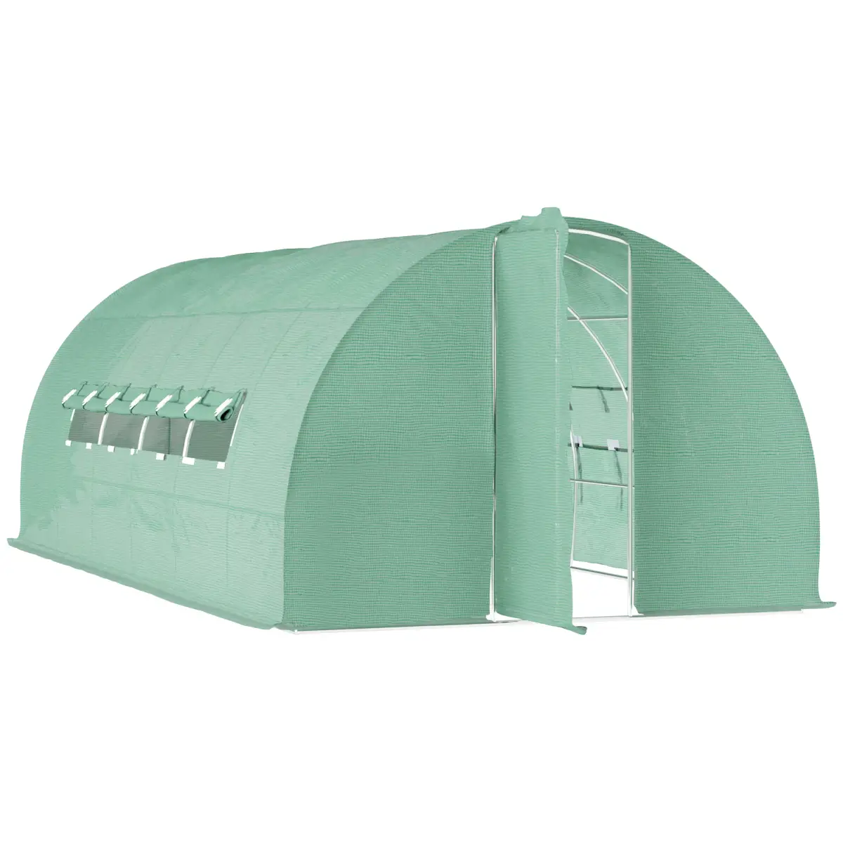 6 x 3M Reinforced Walk-in Polytunnel Garden Greenhouse Steel Frame by Outsunny