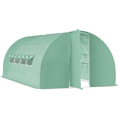 6 x 3M Reinforced Walk-in Polytunnel Garden Greenhouse Steel Frame by Outsunny