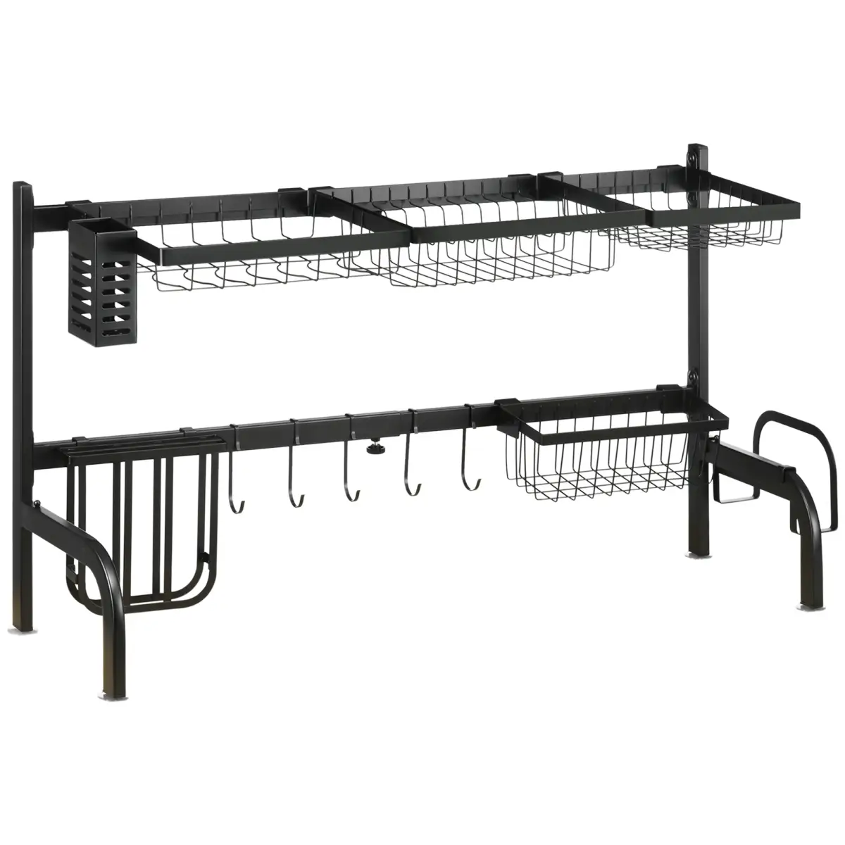 Space Saving Over The Sink Dish Drying Rack, 2 Tier Adjustable Dish Drainer by Unbranded