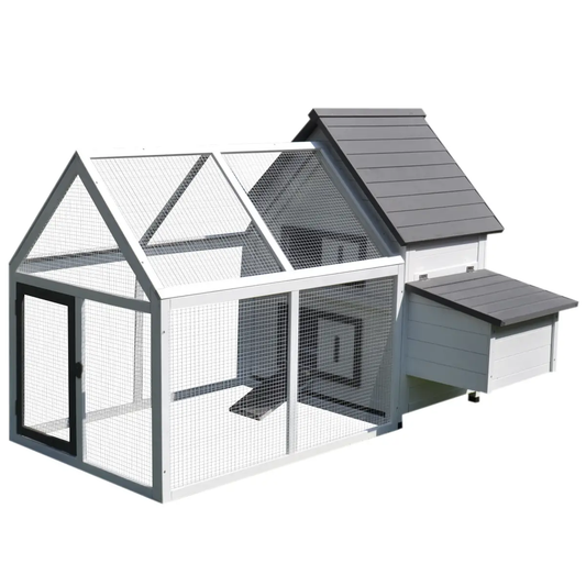 Wooden Chicken Coop Hen House Enclosure with Ramp Run Nesting Box Pawhut by Unbranded