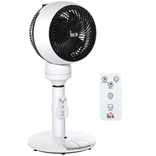 Air Circulator Fan 3 Speed 3 Mode, Oscillation Tilt, Height Adjust Black/White by HOMCOM