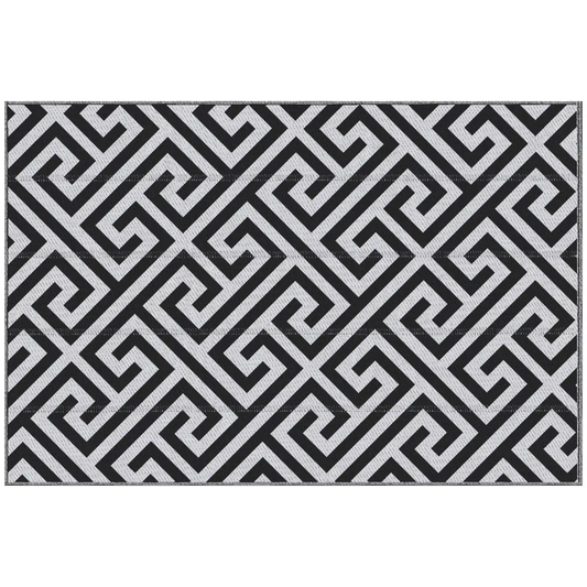 121x182cm Reversible Outdoor Rug Portable Plastic Straw RV Outsunny by Unbranded