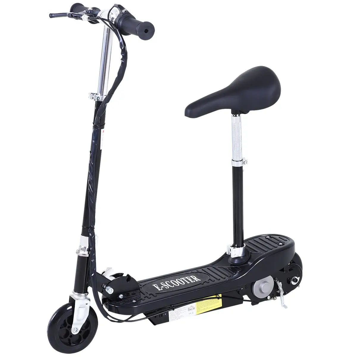Kids Foldable Electric Powered Scooter 120W Toy Brake Kickstand Black HOMCOM by Unbranded