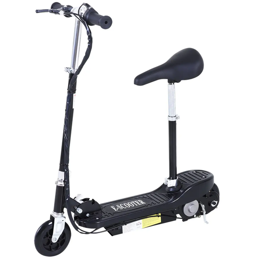 Kids Foldable Electric Powered Scooter 120W Toy Brake Kickstand Black HOMCOM by Unbranded