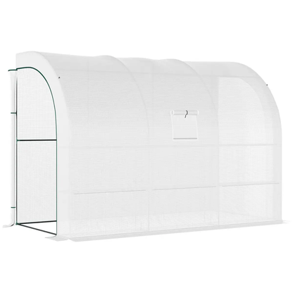 300 x 150 x 213 Plant Greenhouse Garden Nursery w/ Cover Window, White by Outsunny