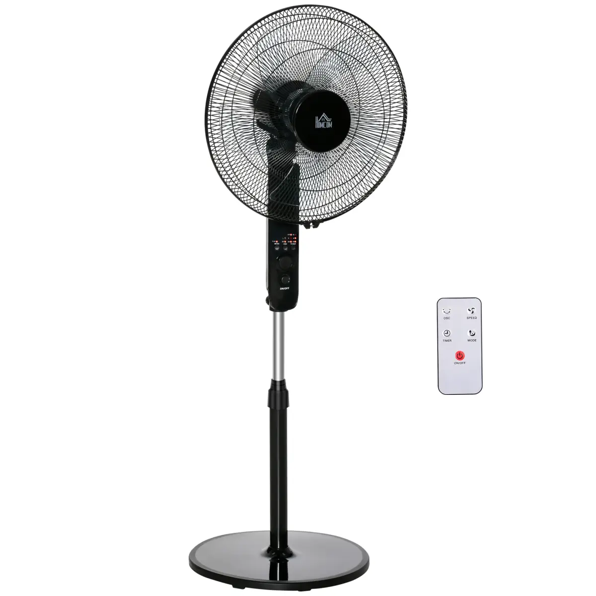Oscillating Floor Fan Indoor Air Tower Standing RC, 3 Speed & 7.5-Hour HOMCOM by Unbranded