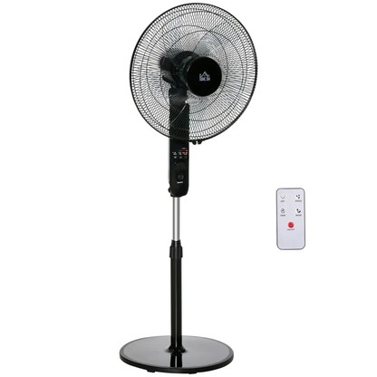 Oscillating Floor Fan Indoor Air Tower Standing RC, 3 Speed & 7.5-Hour HOMCOM by Unbranded