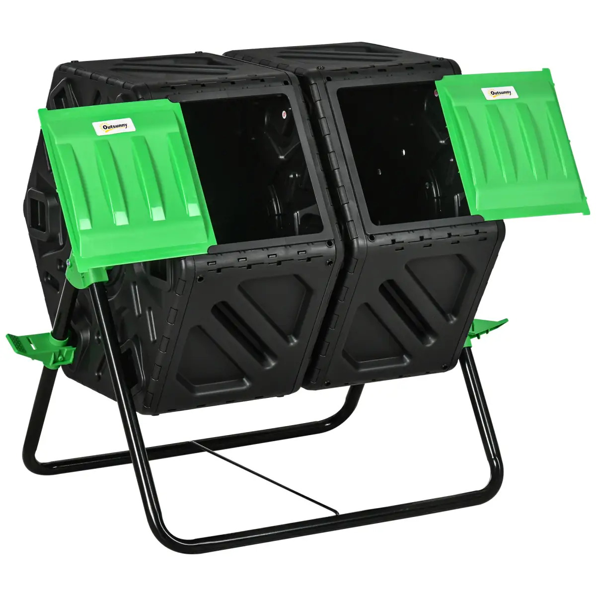 Outsunny 130L Compost Bin Dual Chamber Rotating Composter w/ Ventilation Holes by Outsunny