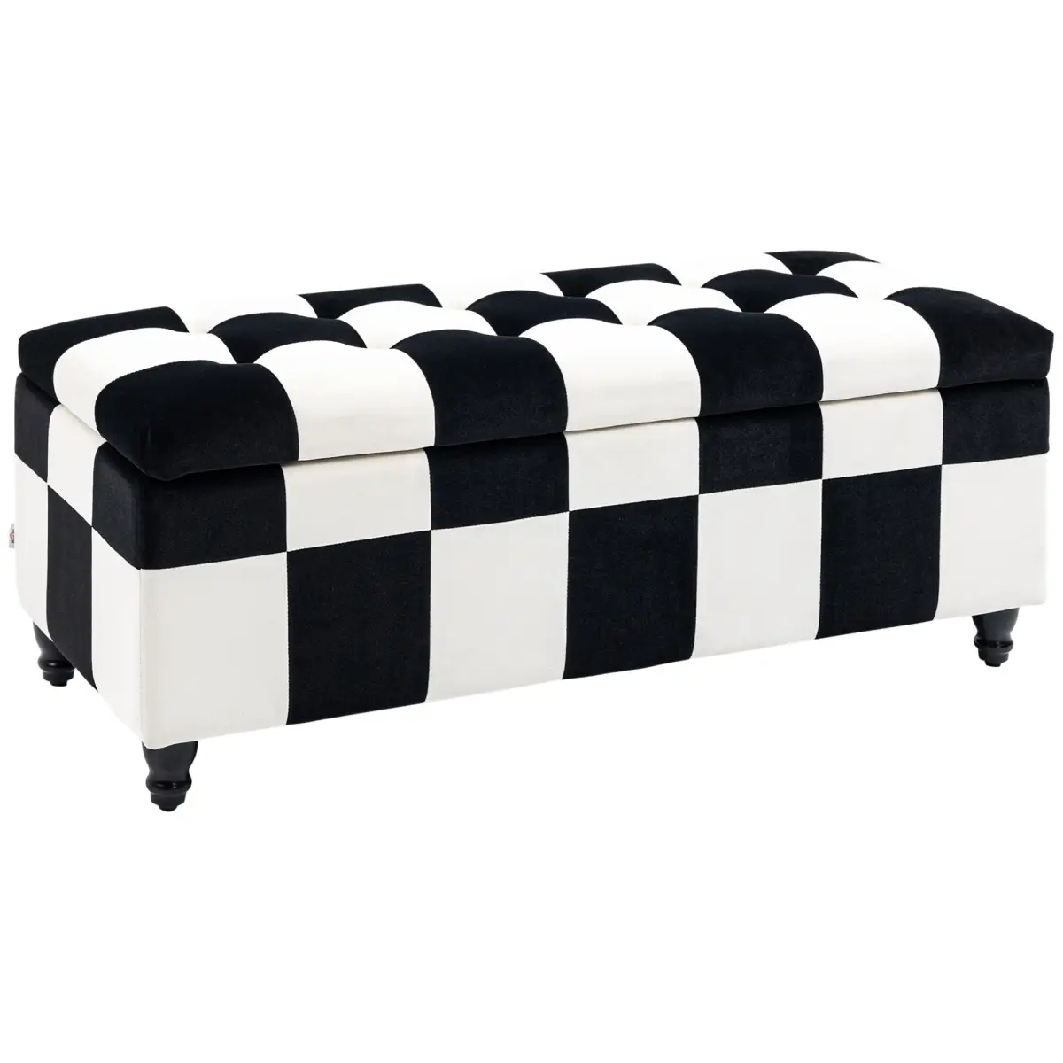 114 x 47 x 47cm Velvet Storage Ottoman, Button-tufted Footstool Box by HOMCOM