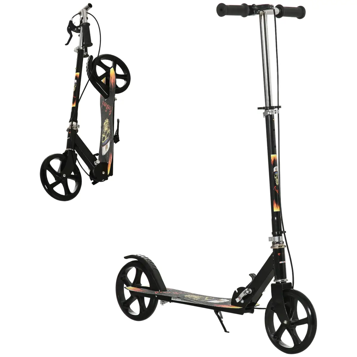 Foldable Kick Scooter for Kids w/ Adjustable Height, Break, Big Wheels by HOMCOM
