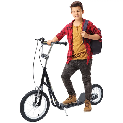 HOMCOM Teen Scooter Adjustable Height Dual Brakes Rubber Wheels Kickstand, by Unbranded
