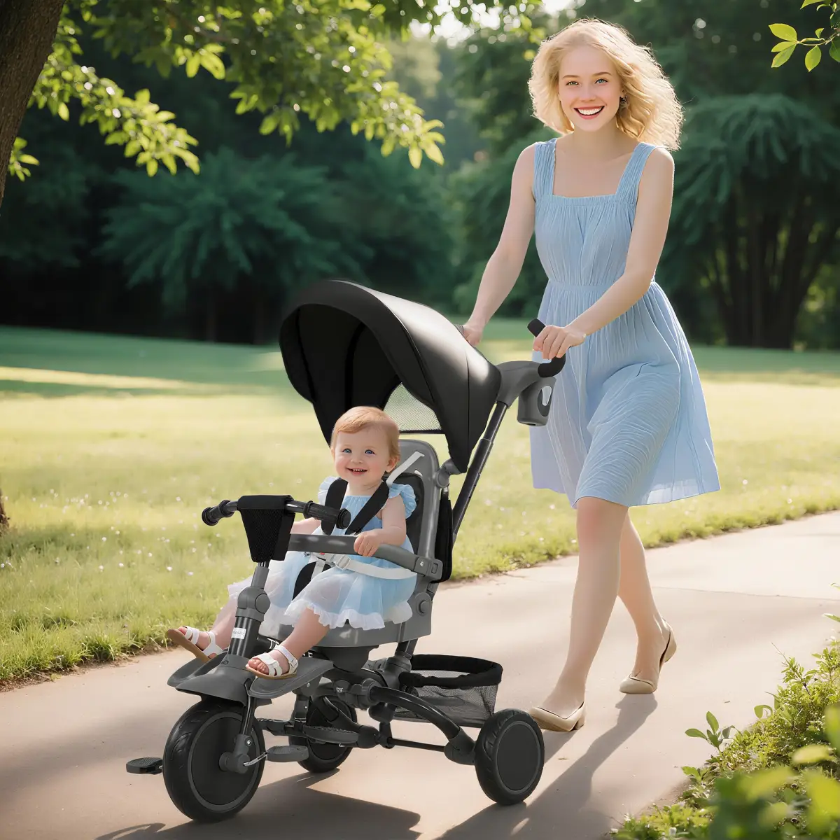 Kids Trike with Adjustable Backrest by N/A