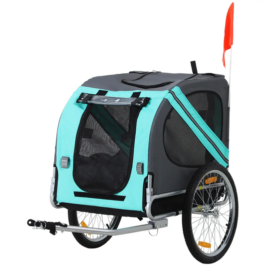 Pet Bicycle Trailer Dog Cat Bike Carrier Water Resistant W/ Hitch Coupler Green by Pawhut