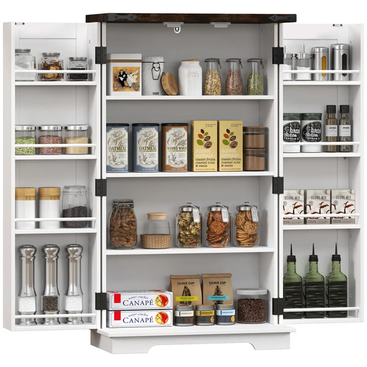 Stylish Farmhouse Cabinet with Adjustable Shelves - Sturdy Storage Solution by HOMCOM