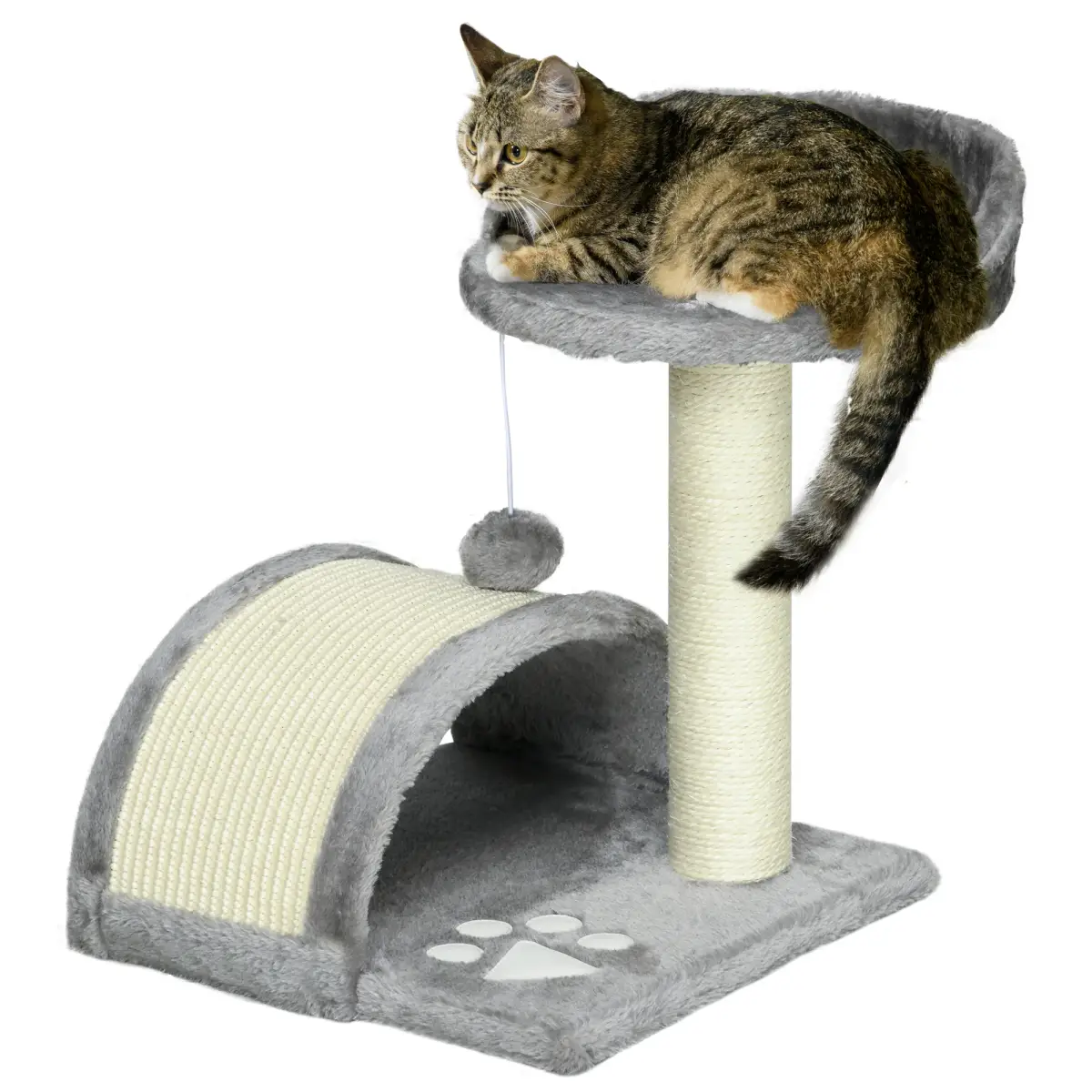 Cat Tree, Kitten Scratcher Activity Centre w/ Sisal Scratching Post, Toy Ball by PawHut