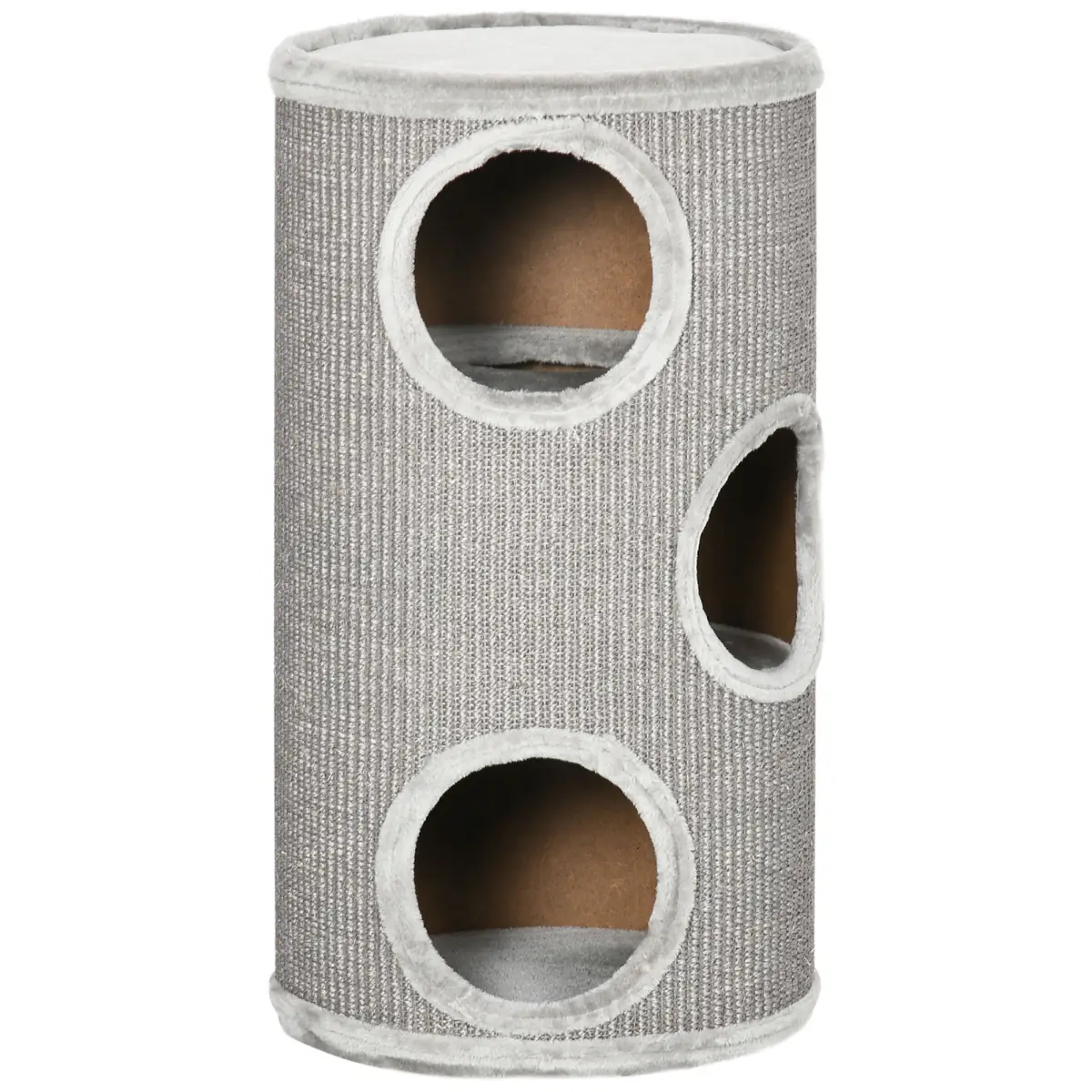 Cat Barrel Kitten Tree Tower for Indoor Cats, Covered with Sisal, Cosy Platform by PawHut
