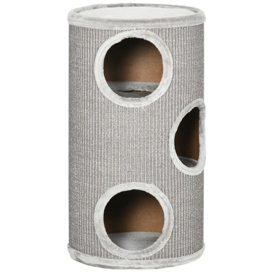 Cat Barrel Kitten Tree Tower for Indoor Cats, Covered with Sisal, Cosy Platform by PawHut