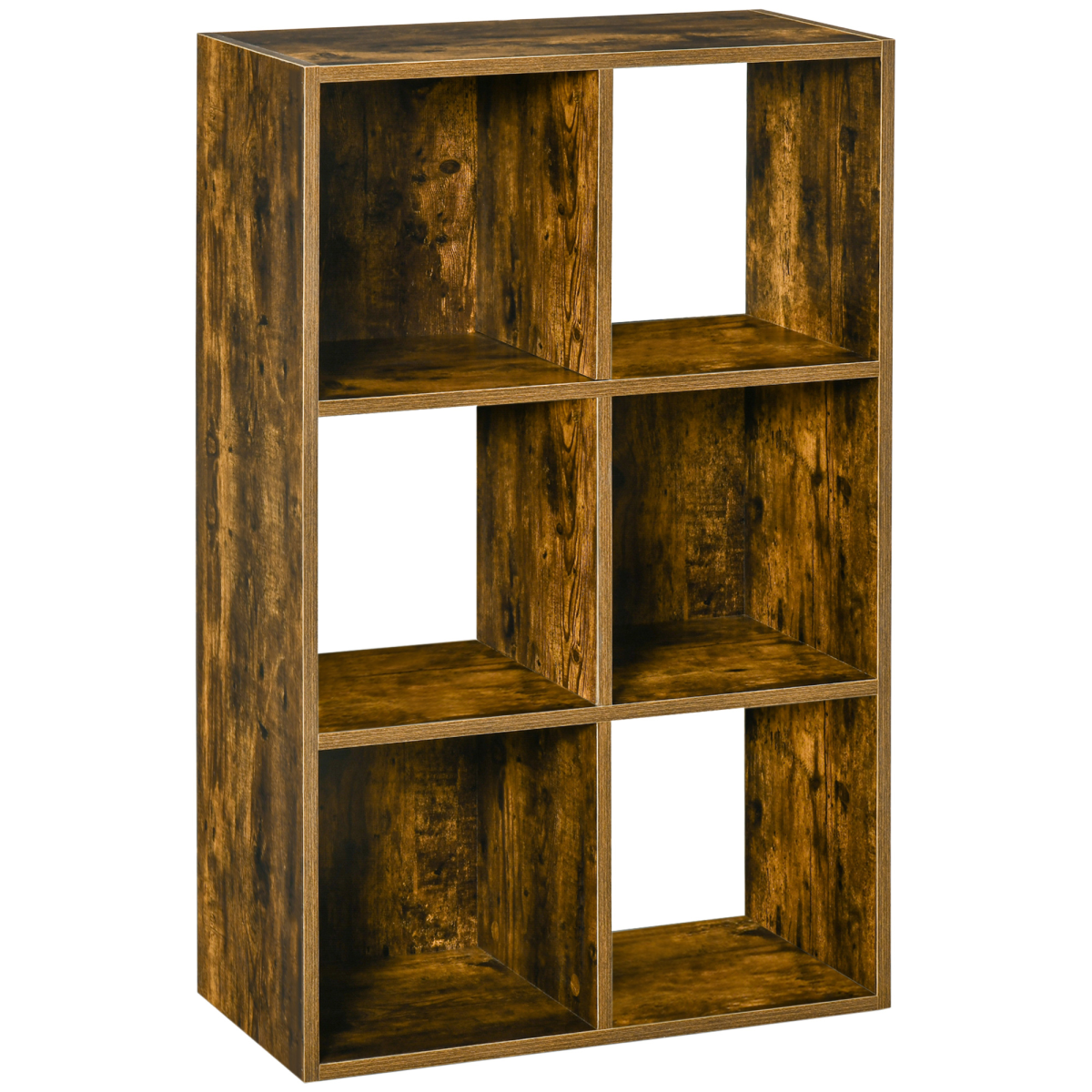 HOMCOM Industrial Style Storage Shelf, Bookcase, Bookshelf, Rustic Brown by Unbranded