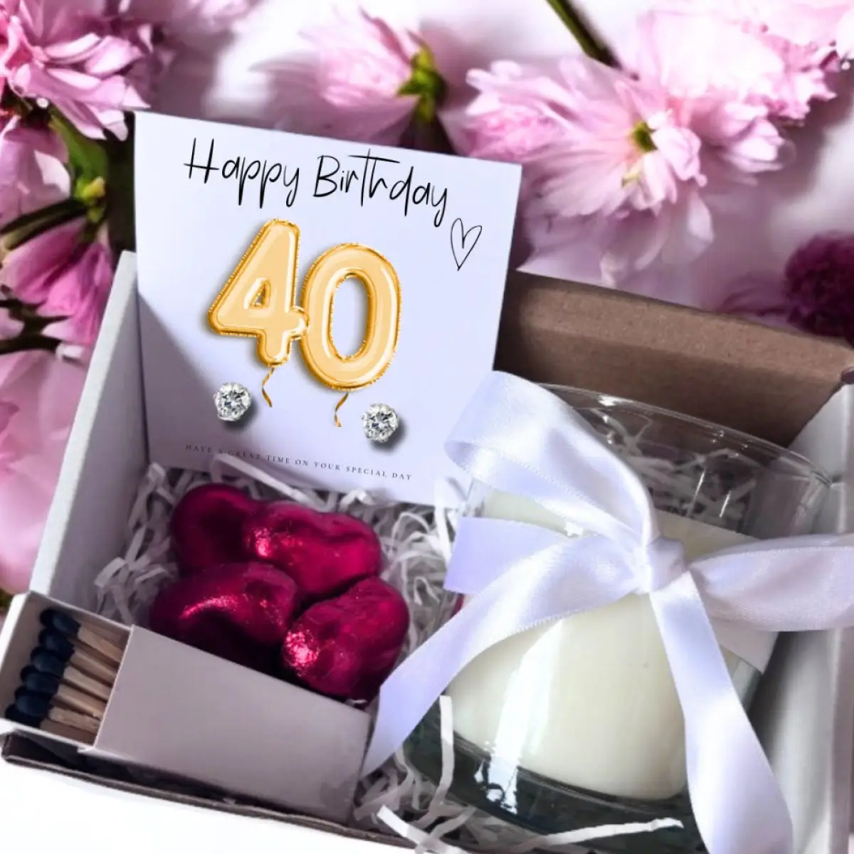 Small 40th Birthday Gold Balloons Gift Hamper | Girls 40th Birthday Gift by Aye Do Gifts