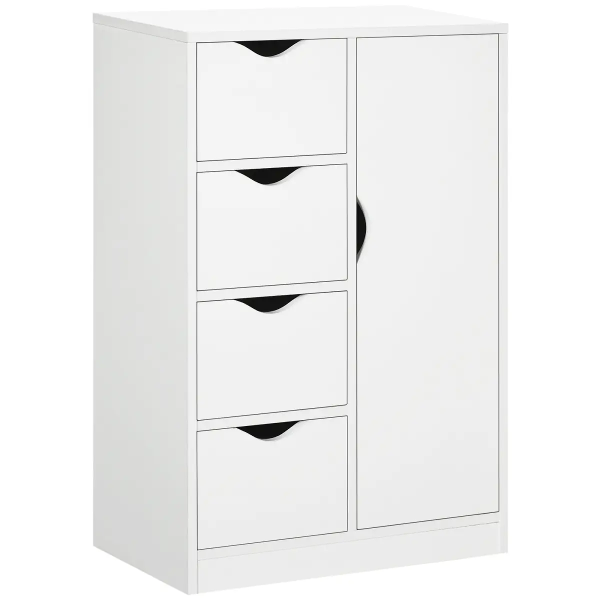 Modern Storage Cabinet Organizer with 4 Drawers and 1 Shelf, White by HOMCOM