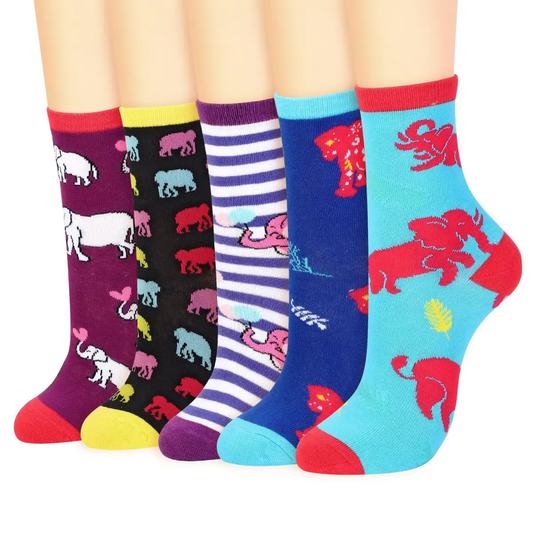 VINSANI ELEPHANT SOCKS 5pk 1010413 by Vinsani