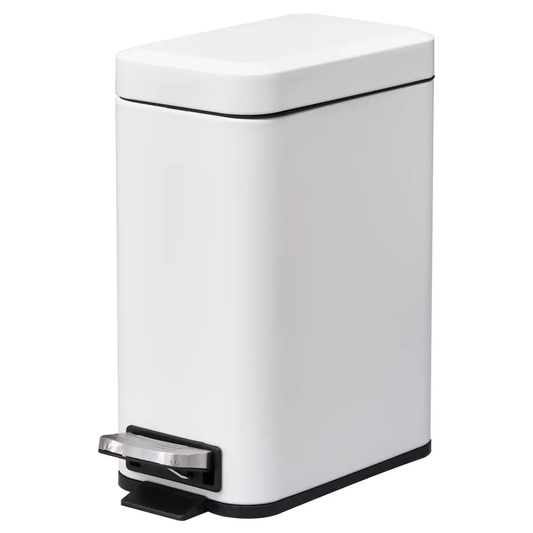 5L Rectangular Steel Pedal Bin White by HOMCOM