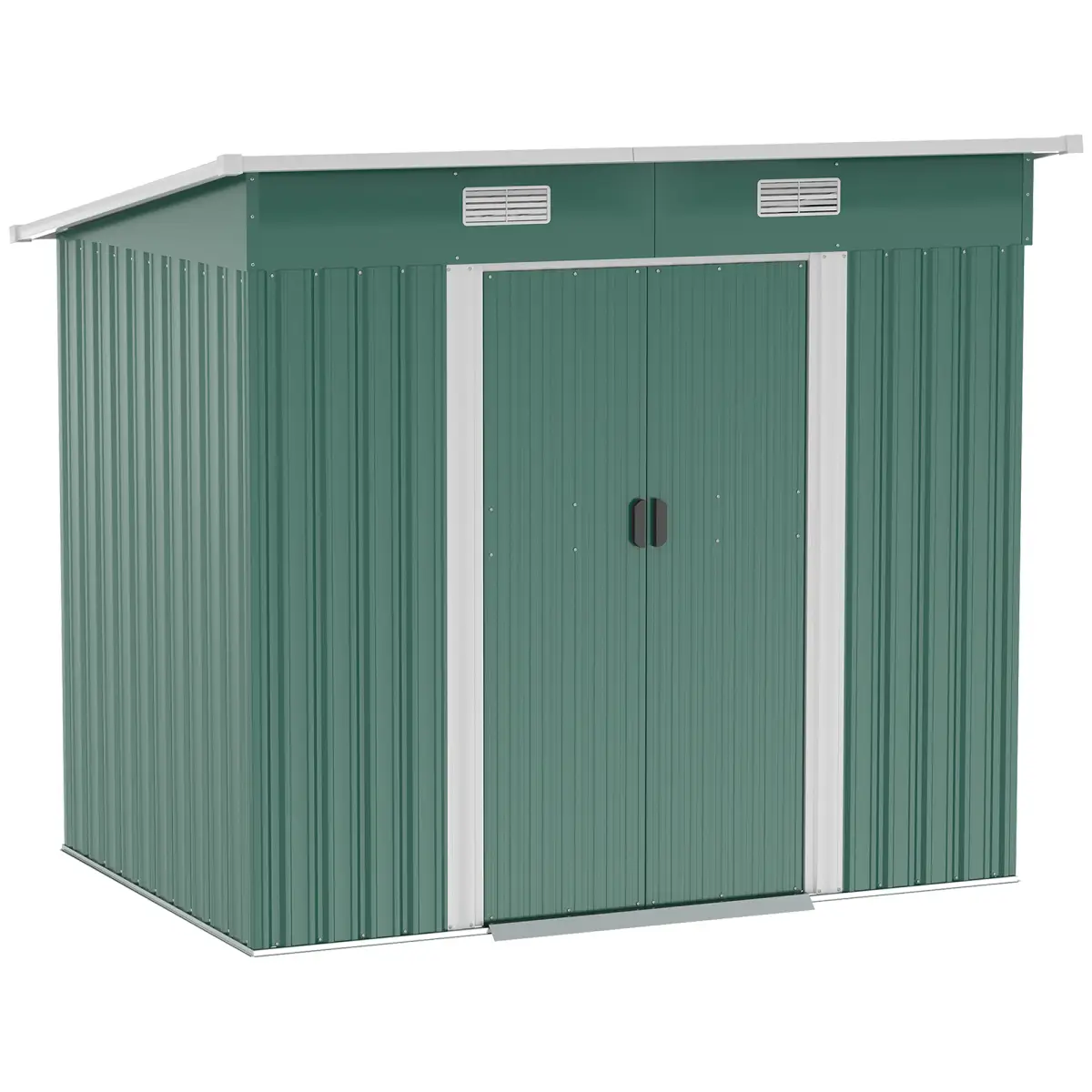 7 x 4ft Outdoor Garden Metal Storage Shed, Green by Outsunny
