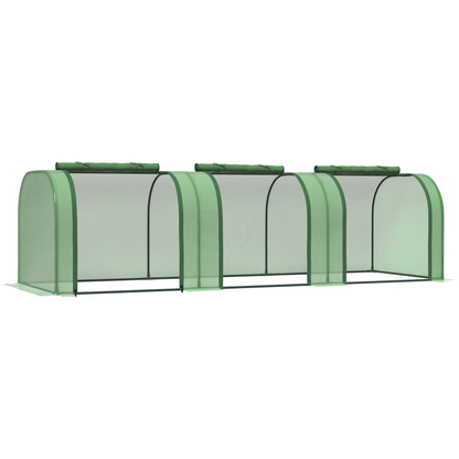 Tunnel Greenhouse Green Grow House Steel Frame Garden Backyard w/ Zipped Doors by Outsunny