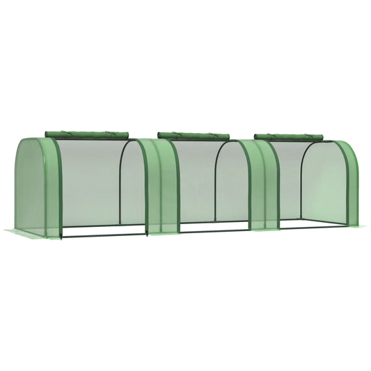 Tunnel Greenhouse Green Grow House Steel Frame Garden Backyard w/ Zipped Doors by Outsunny