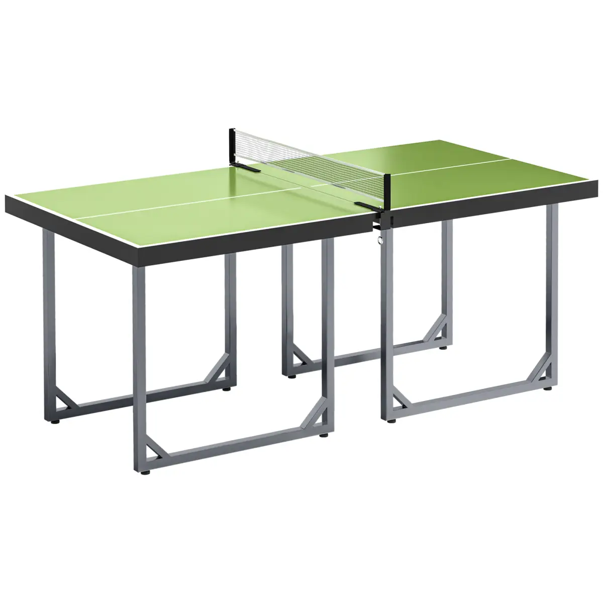 Tennis Table Ping Pong Foldable with Net Game Steel 182cm Indoor, Green HOMCOM by Unbranded