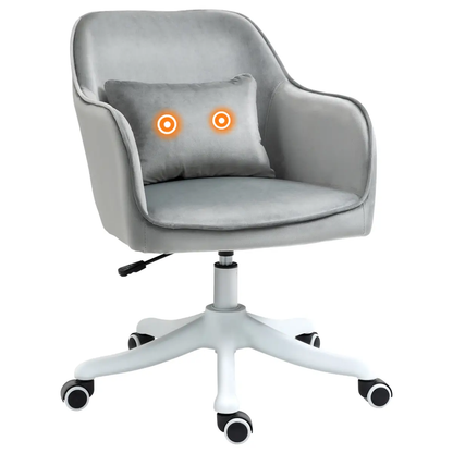 Office Chair with Rechargeable Electric Vibration Massage Lumbar Pillow, Wheels by Vinsetto